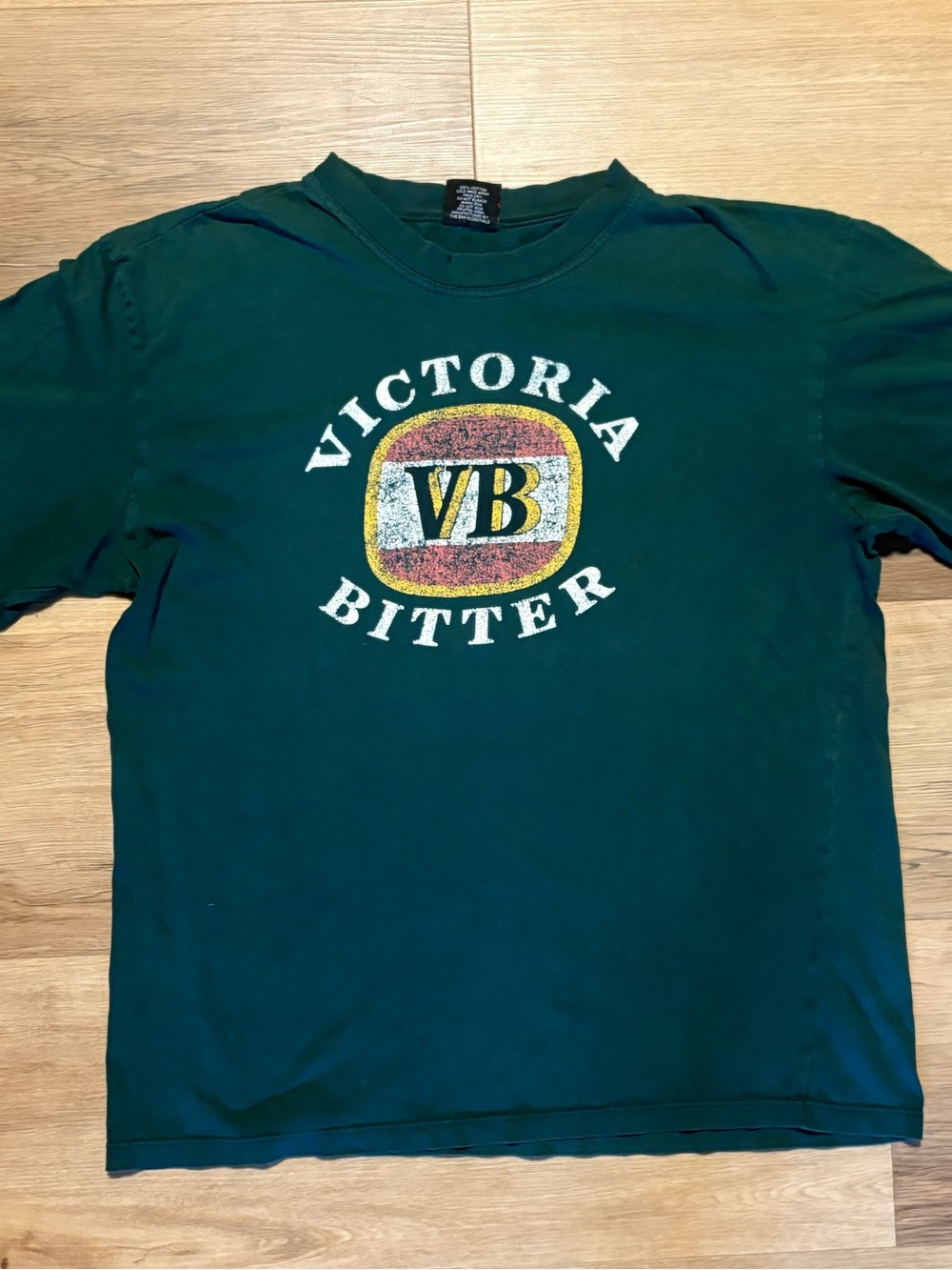 Vintage Victoria Bitter VB Beer T-Shirt Men's XL Green Retro Made in Australia